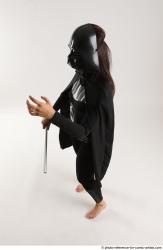 Woman Adult Average White Fighting with sword Standing poses Coat